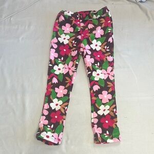 Gymboree NWOT Pink and Red corduroy pants with Vibrant Floral Design